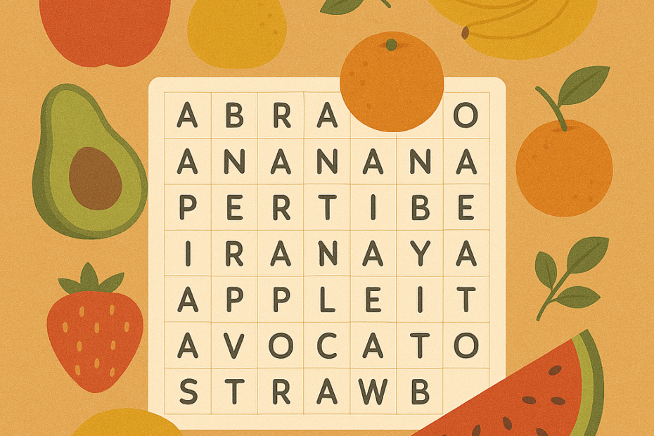Caça-palavras de frutas