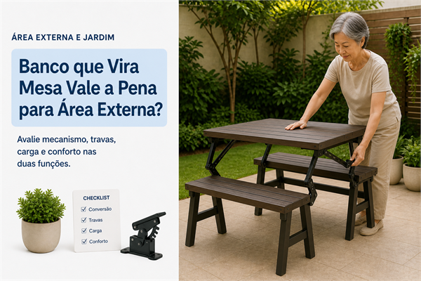Banco que Vira Mesa Vale a Pena na Área Externa?