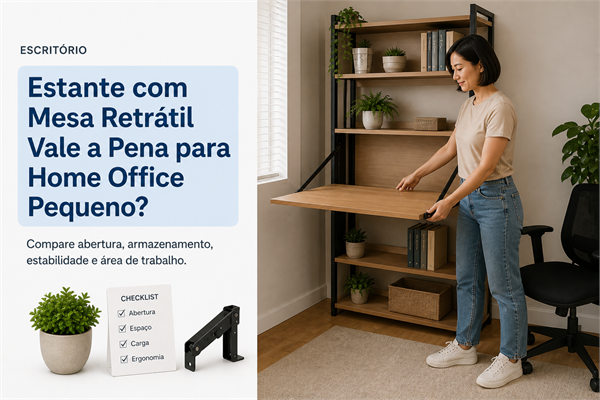 Estante com Mesa Retrátil Vale a Pena no Home Office?