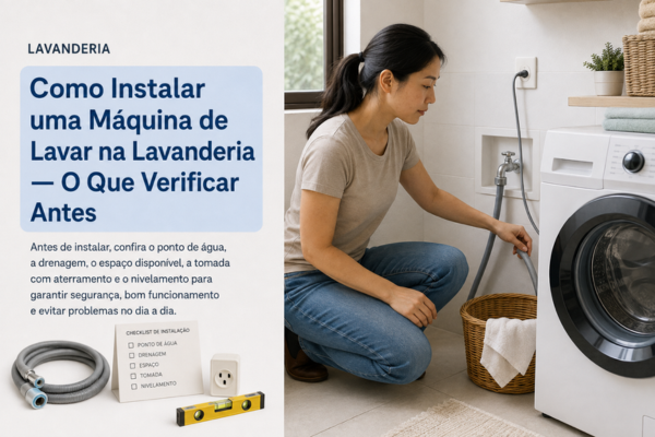 Como Instalar uma Máquina de Lavar na Lavanderia — O Que Verificar Antes