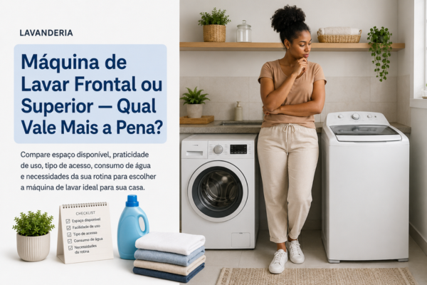 Máquina de Lavar Frontal ou Superior — Qual Vale Mais a Pena?