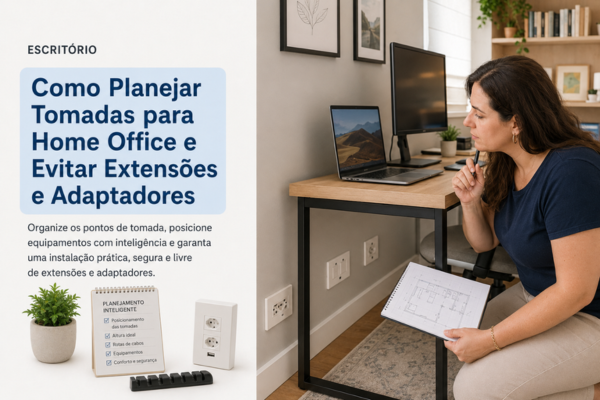 Como Planejar Tomadas para Home Office e Evitar Extensões e Adaptadores