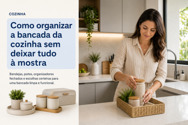 Como organizar a bancada da cozinha sem deixar tudo à mostra