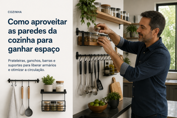 Como aproveitar as paredes da cozinha para ganhar espaço
