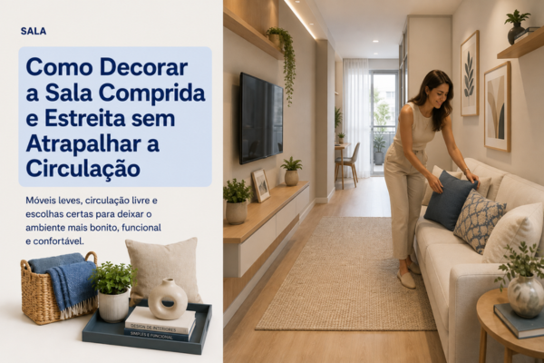 Como Decorar uma Sala Comprida e Estreita sem Atrapalhar a Circulação