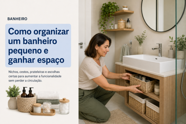 Como organizar um banheiro pequeno e ganhar espaço