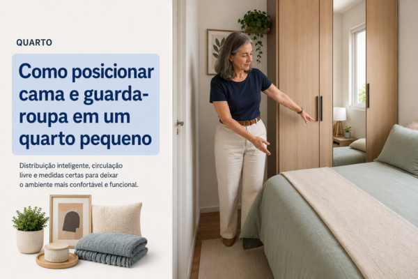 Como posicionar cama e guarda-roupa em um quarto pequeno
