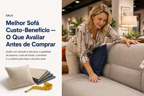 Melhor Sofá Custo-Benefício — O Que Avaliar Antes de Comprar