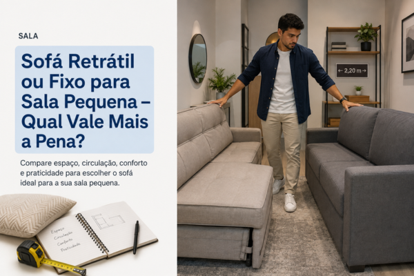 Sofá Retrátil ou Fixo para Sala Pequena — Qual Vale Mais a Pena?