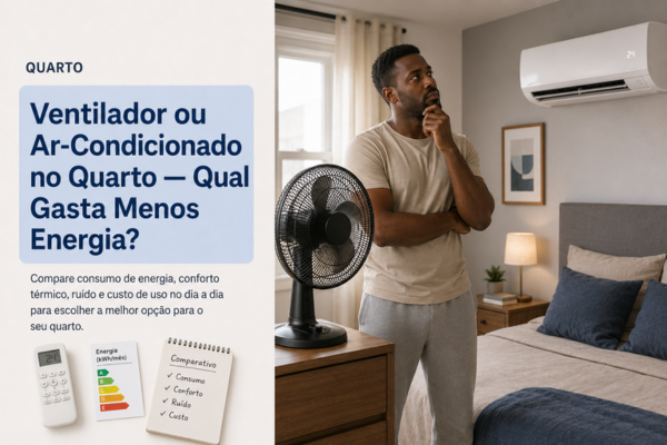 Ventilador ou Ar-Condicionado no Quarto — Qual Gasta Menos Energia?