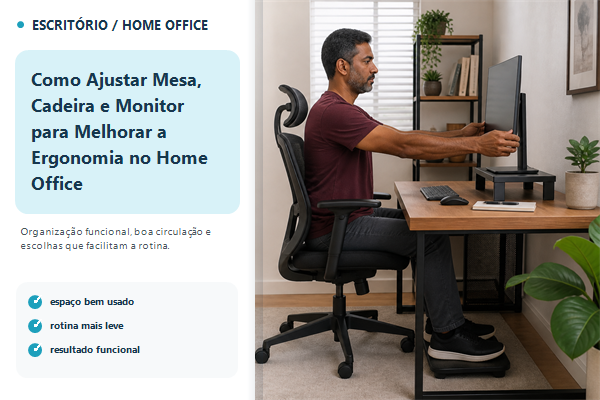 Como Ajustar Mesa, Cadeira e Monitor para Melhorar a Ergonomia no Home Office